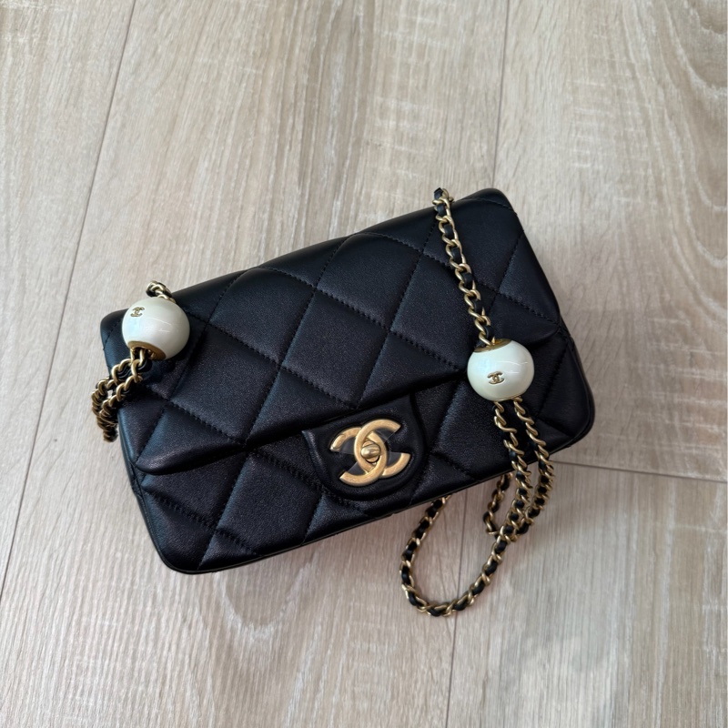 「M.Y精品」 Chanel 小香 鑲嵌珍珠調節釦 湯圓調節釦 cf20 coco20 金球大mini-11