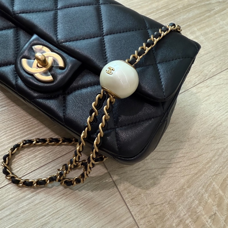 「M.Y精品」 Chanel 小香 鑲嵌珍珠調節釦 湯圓調節釦 cf20 coco20 金球大mini-12