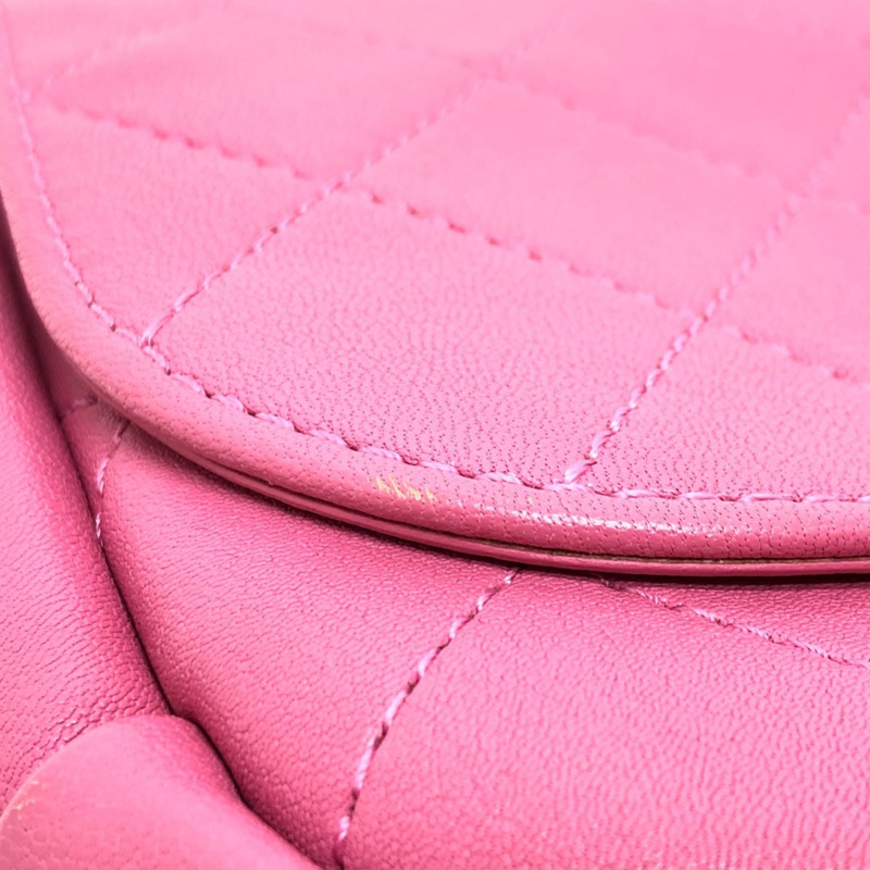 CHANEL AS0138 CC Coco Mark Edge 鏈條包，單肩小牛皮，女款，粉紅色-7