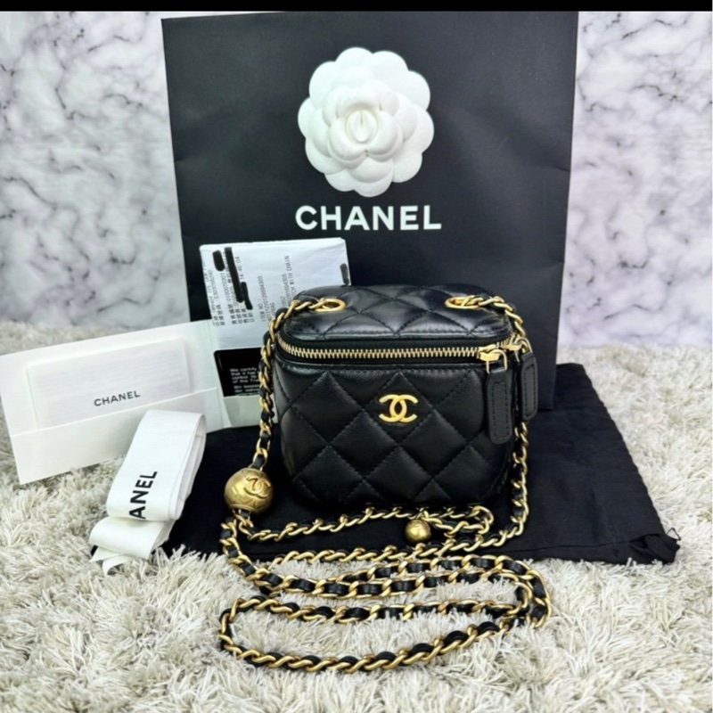 香奈兒 CHANEL 金球小盒子黑色-0