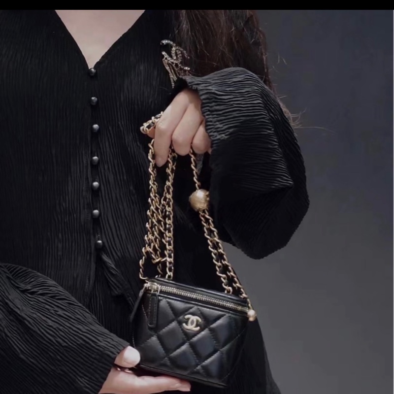 香奈兒 CHANEL 金球小盒子黑色-4
