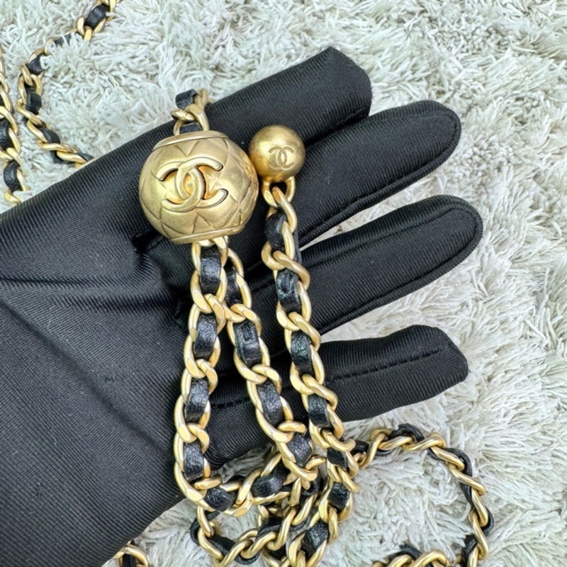 香奈兒 CHANEL 金球小盒子黑色-10