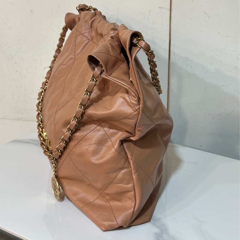 🈶購證 #22萬入手 #全網唯一泰奶色 香奈兒22bag垃圾袋小號 芯片款-6
