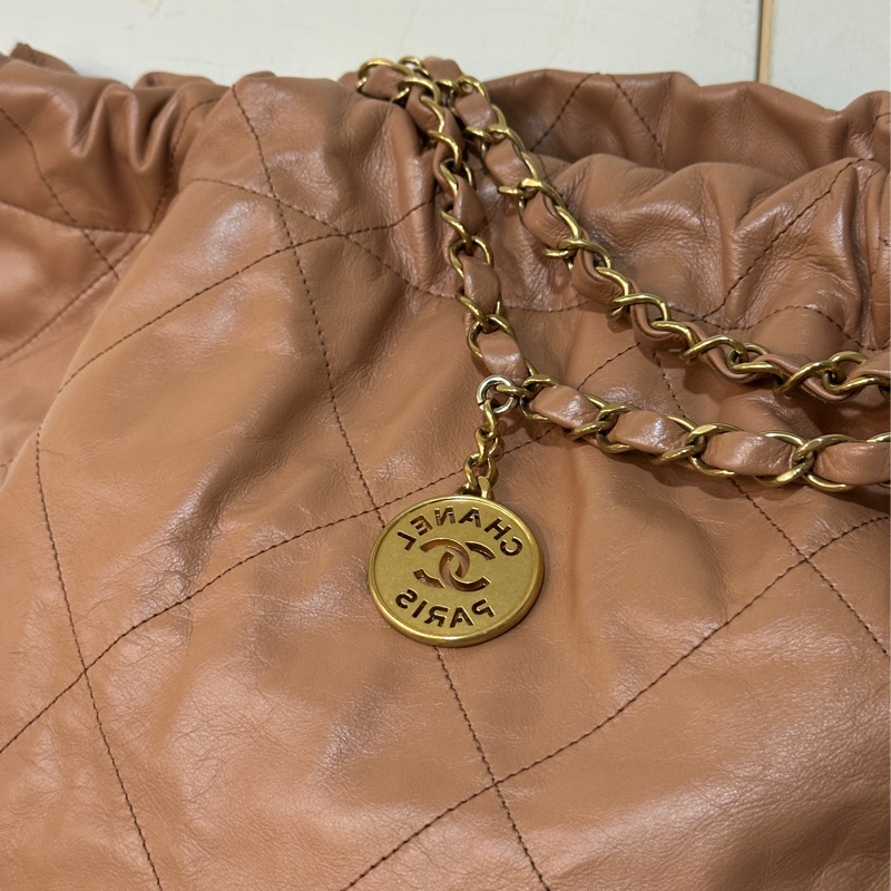 🈶購證 #22萬入手 #全網唯一泰奶色 香奈兒22bag垃圾袋小號 芯片款-15