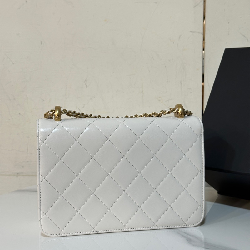 #全網最低 #全新帶膜 香奈兒白金雙金珠鏈條包 多種背法肩帶🉑調-11