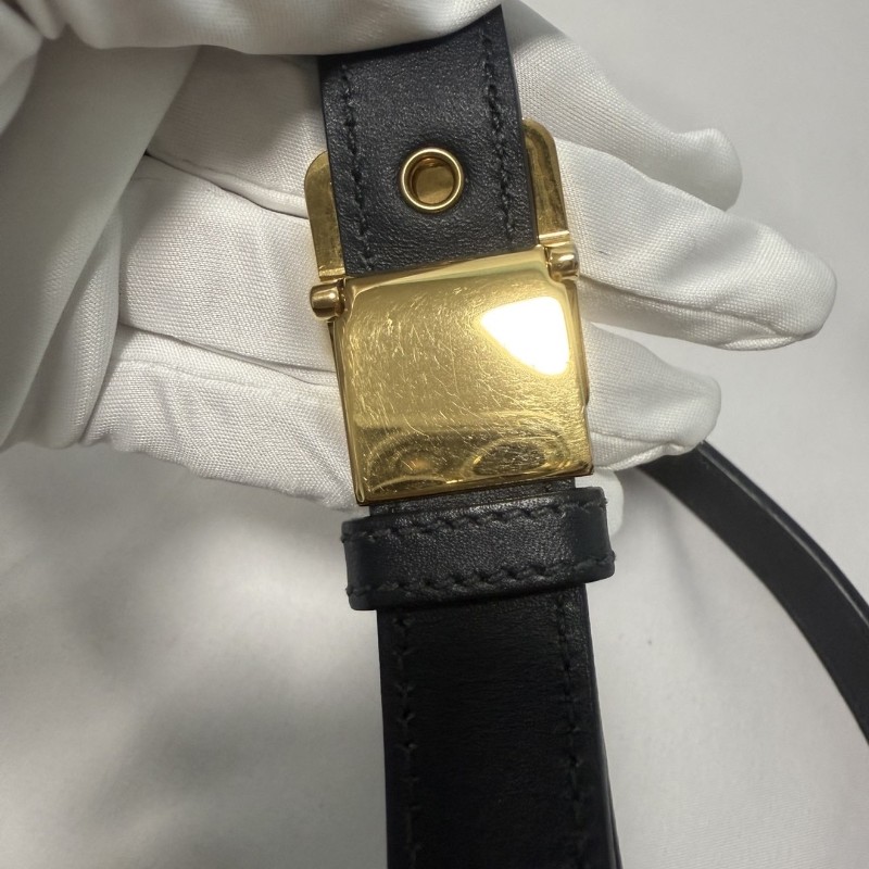 DIOR迪奧 30 Montaigne Oblique老花刺繡蒙田包盒子包藍色 小號 肩背包 斜背包-26