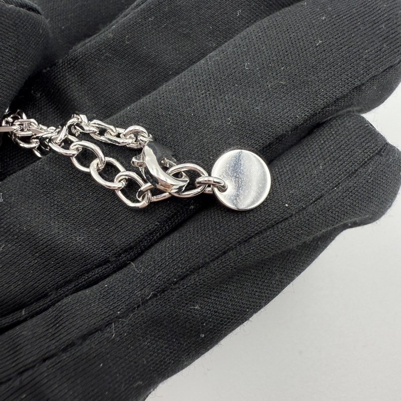 DIOR迪奧 Lucky系列 徽標設計 樹脂珍珠 項鍊 男女同款情侶款 銀色-9