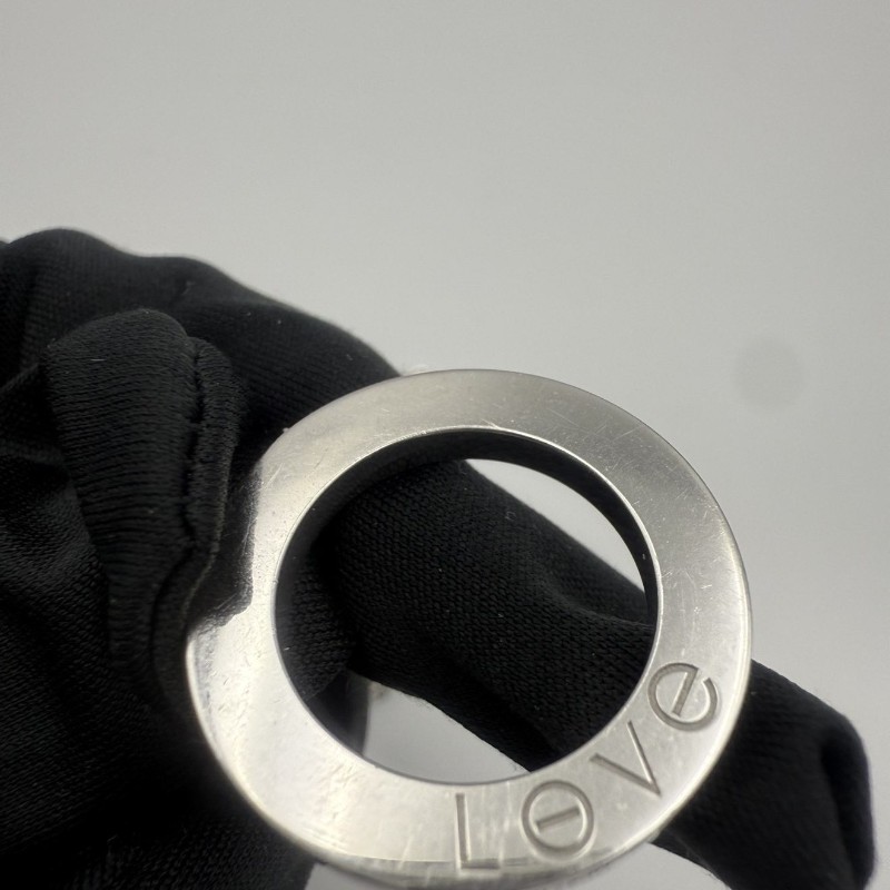 CARTIER卡地亞 Love項鍊系列 白金 大餅三鑽 18k白金-9