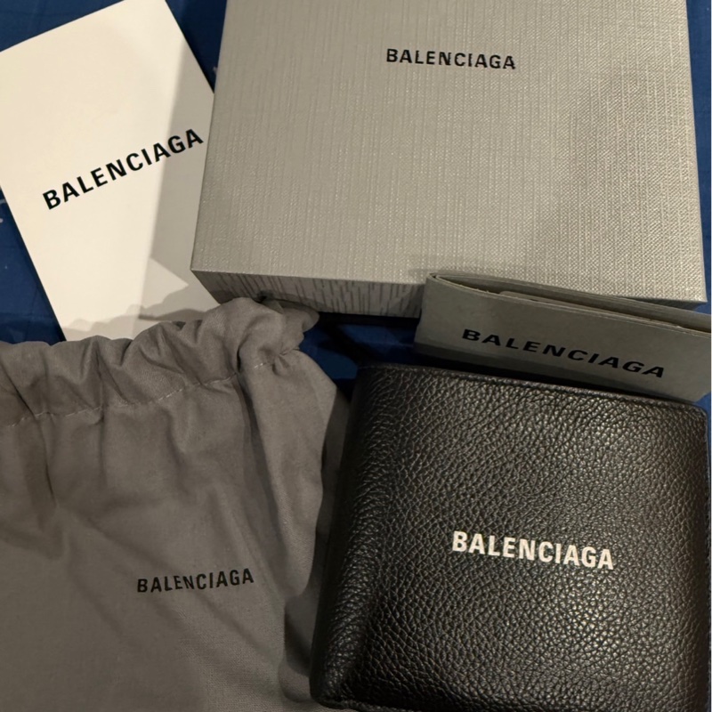 BALENCIAGA 黑色錢包 皮包-0