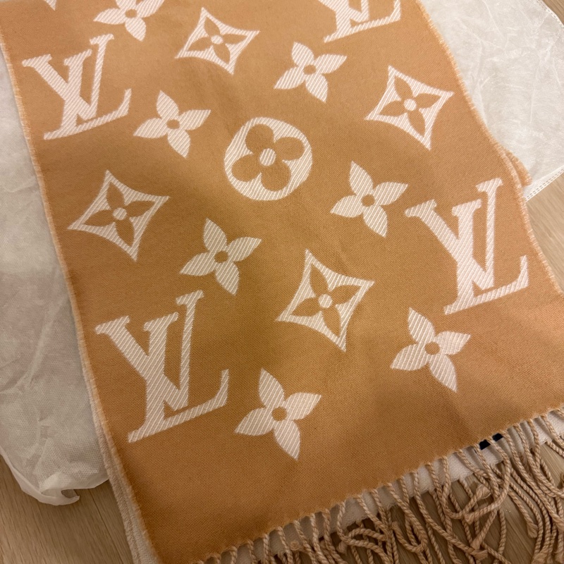 LV 羊毛圍巾 奶茶色-0