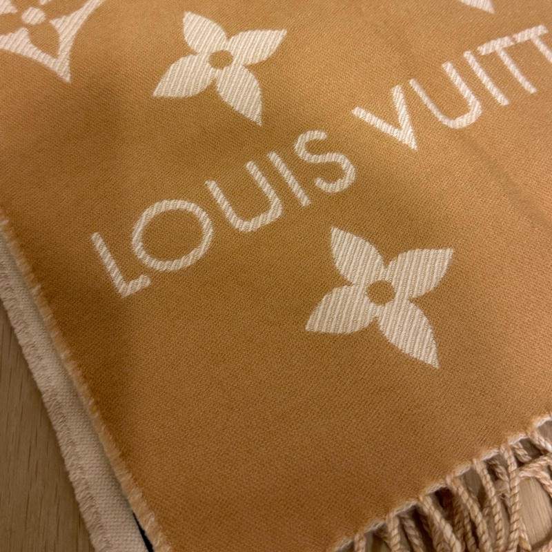 LV 羊毛圍巾 奶茶色-10