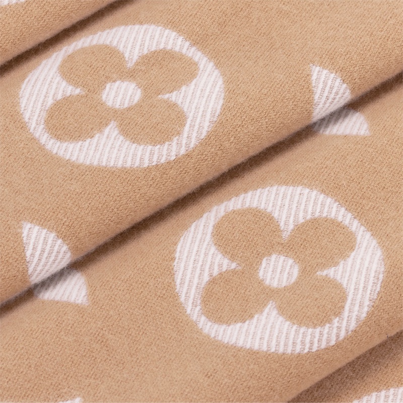 LV 羊毛圍巾 奶茶色-5