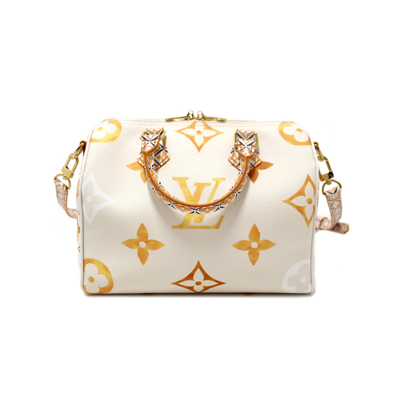 NEW Louis Vuitton Limited Edition Beige/Orange Monogram Giant By The Pool 2.0 Speedy 25 Bandouliere Bag-3