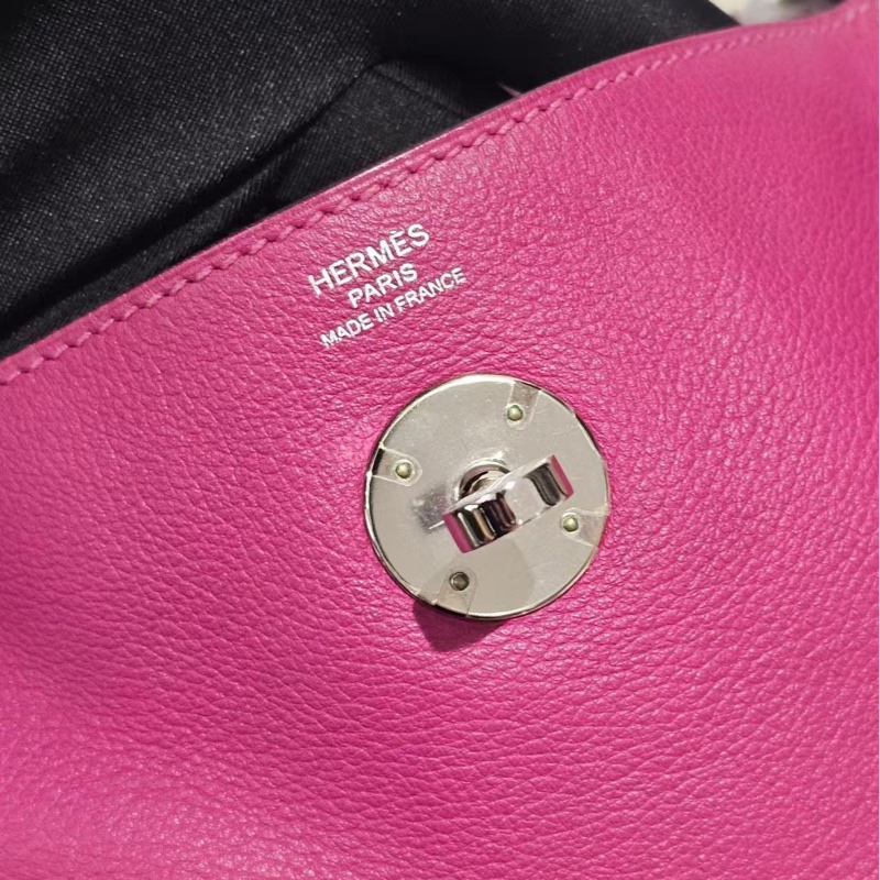 🌈Hermes💗Lindy 26💗L3玫瑰紫色銀扣🌟98新🌟evercolor皮🌟-1