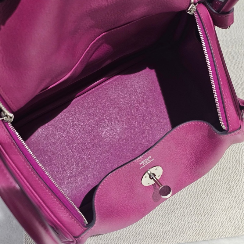 🌈Hermes💗Lindy 26💗L3玫瑰紫色銀扣🌟98新🌟evercolor皮🌟-2