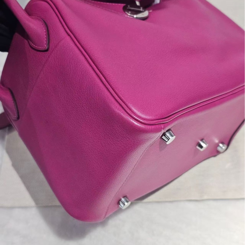 🌈Hermes💗Lindy 26💗L3玫瑰紫色銀扣🌟98新🌟evercolor皮🌟-5