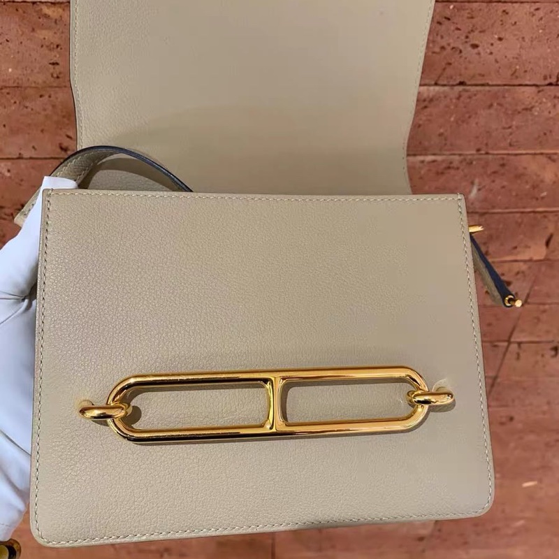 🌈Hermes🧡Mini Roulis 19🧡風衣灰金扣🌟99新🌟Evercolor皮🌟已Hold🌟-2