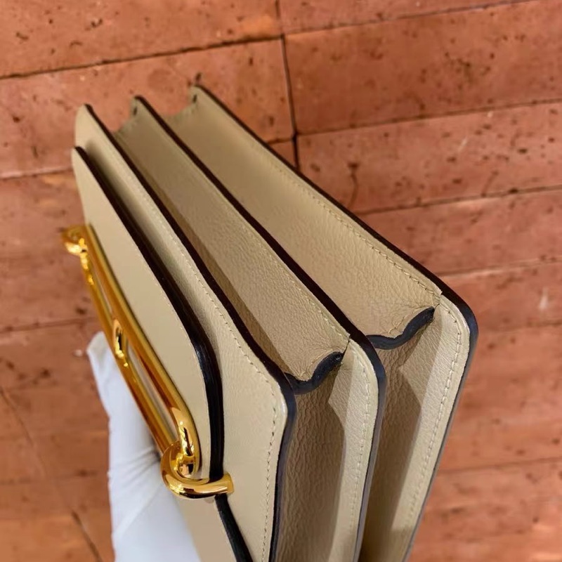 🌈Hermes🧡Mini Roulis 19🧡風衣灰金扣🌟99新🌟Evercolor皮🌟已Hold🌟-7