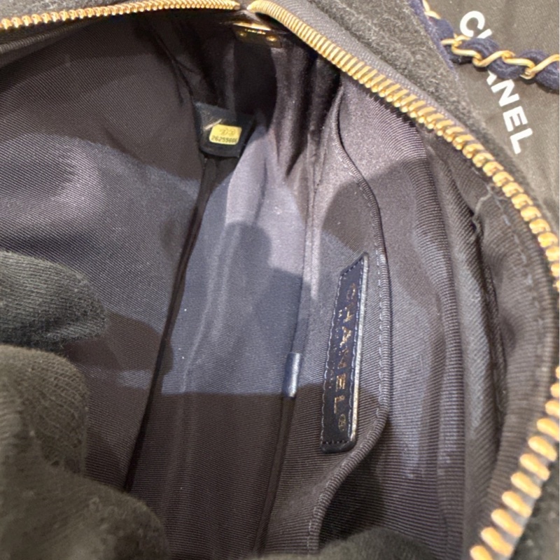 CHANEL 深藍色相機鏈條包 26開-8