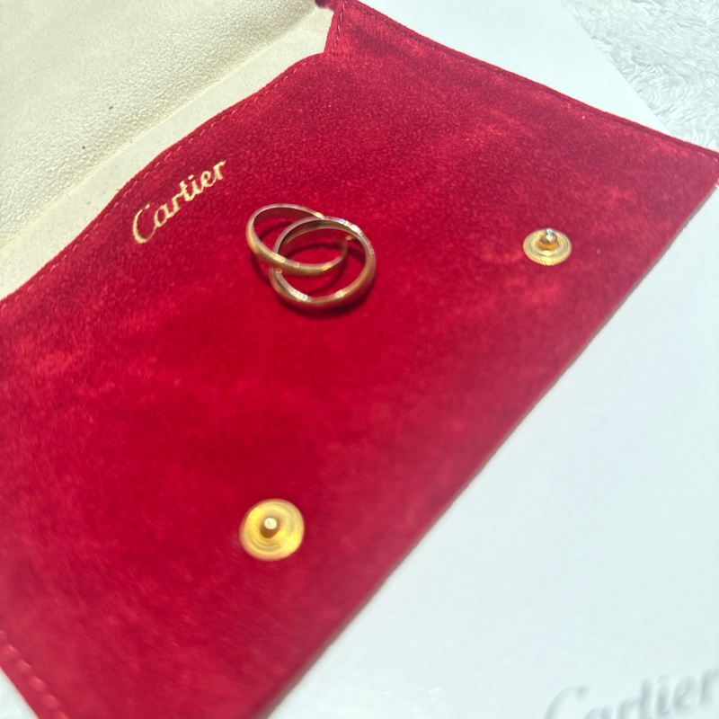 Cartier 三環戒TRINITY戒指，小型款 含盒子-0