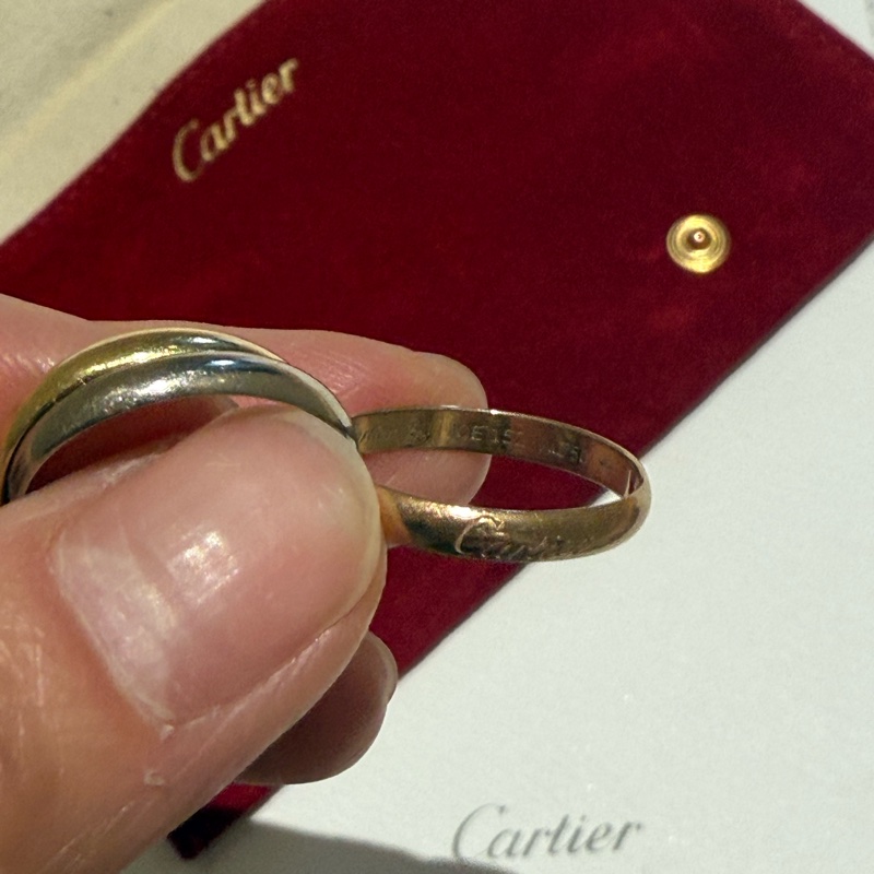 Cartier 三環戒TRINITY戒指，小型款 含盒子-3