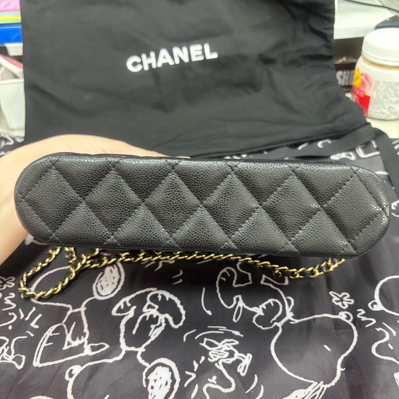 CHANEL 香奈兒 鍊條貝殼斜背包 (黑)-4