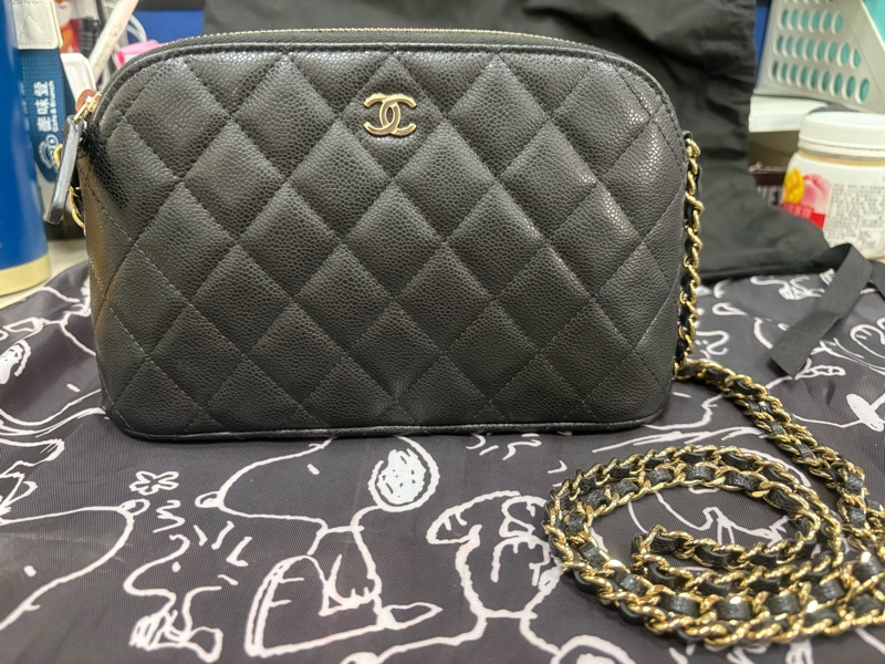 CHANEL 香奈兒 鍊條貝殼斜背包 (黑)-5