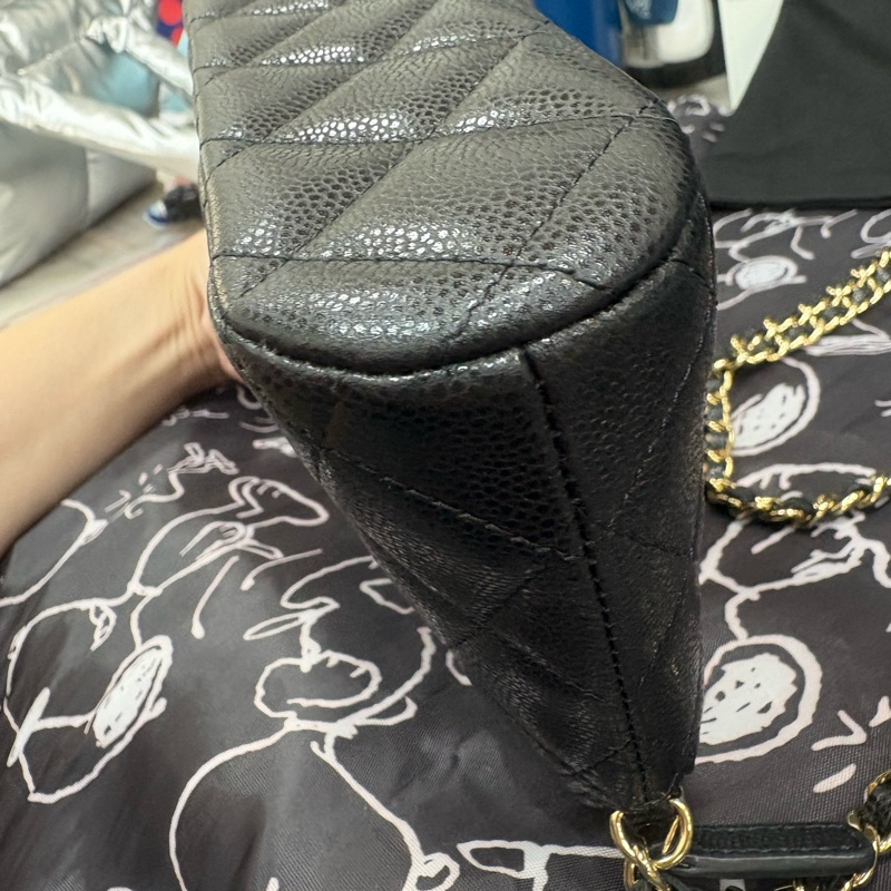 CHANEL 香奈兒 鍊條貝殼斜背包 (黑)-8