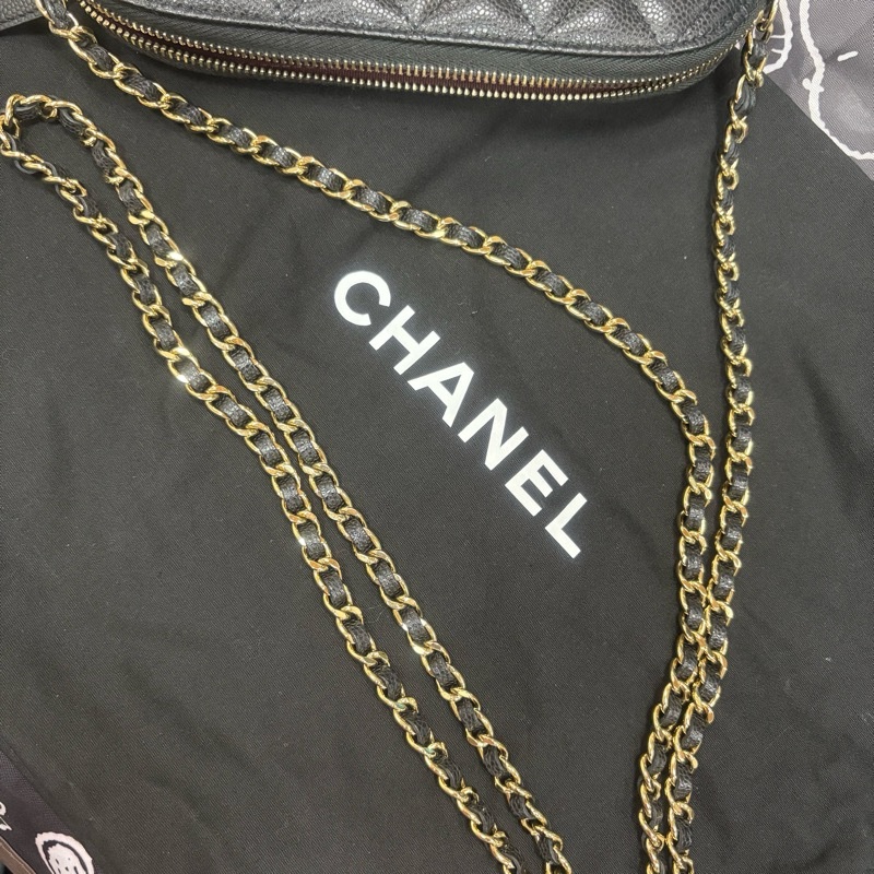 CHANEL 香奈兒 鍊條貝殼斜背包 (黑)-11