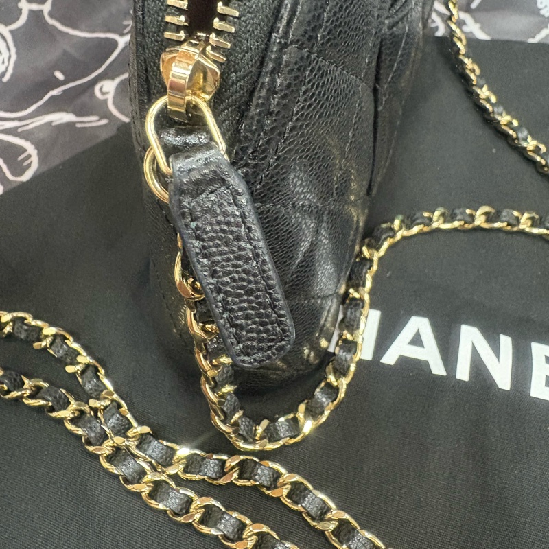 CHANEL 香奈兒 鍊條貝殼斜背包 (黑)-13