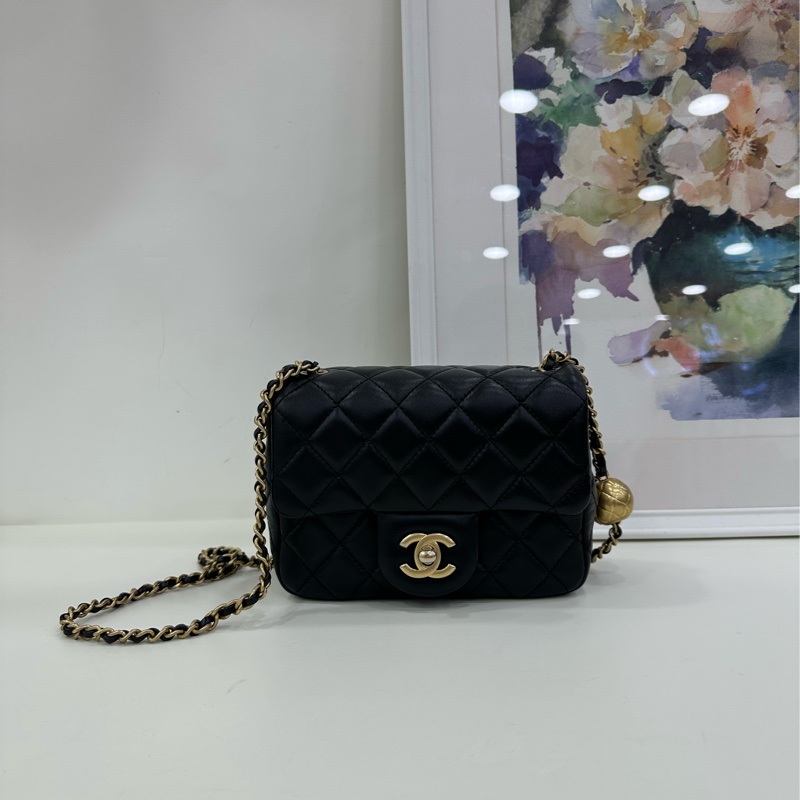 Chanel 香奈兒方胖子小金球 30開 羊皮 黃金尺寸13x18x7-1