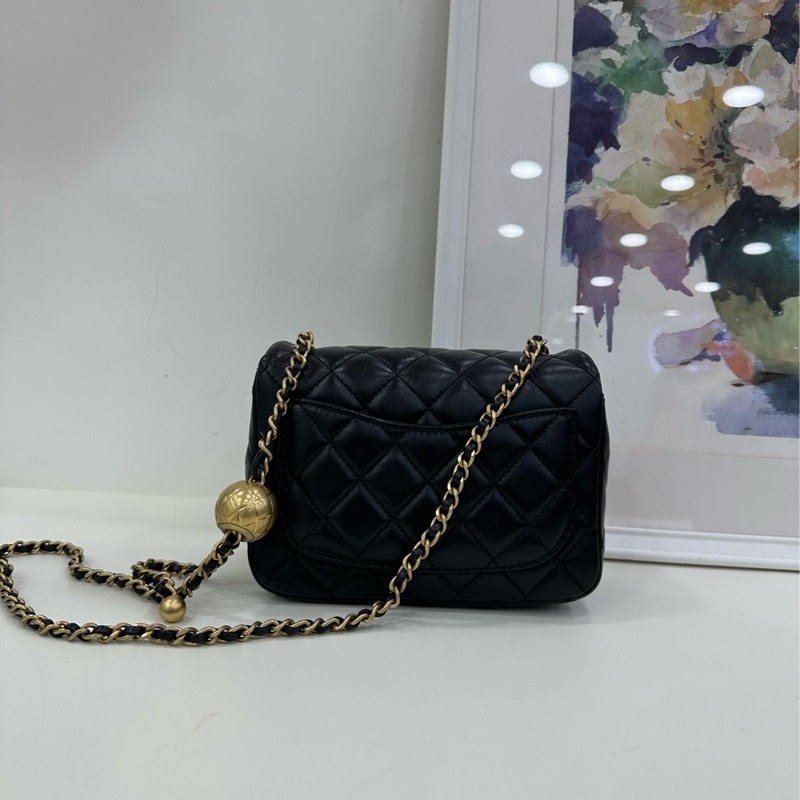 Chanel 香奈兒方胖子小金球 30開 羊皮 黃金尺寸13x18x7-2