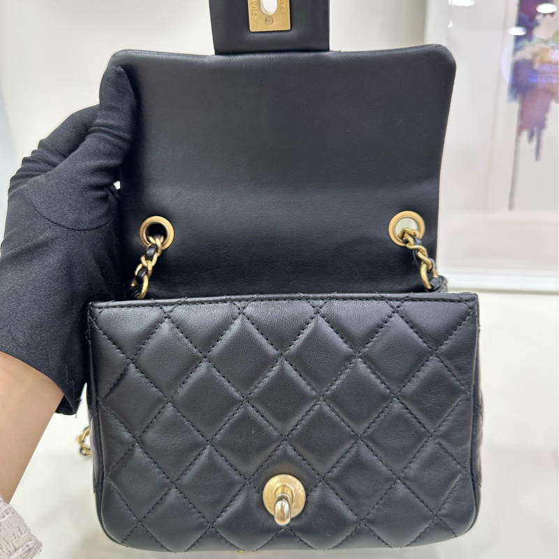 Chanel 香奈兒方胖子小金球 30開 羊皮 黃金尺寸13x18x7-8