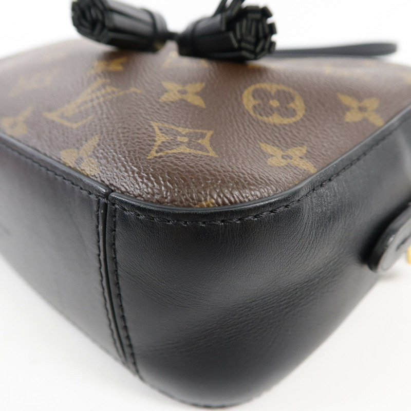 LOUIS VUITTON Monogram Saintonge金扣手挽袋棕色-11