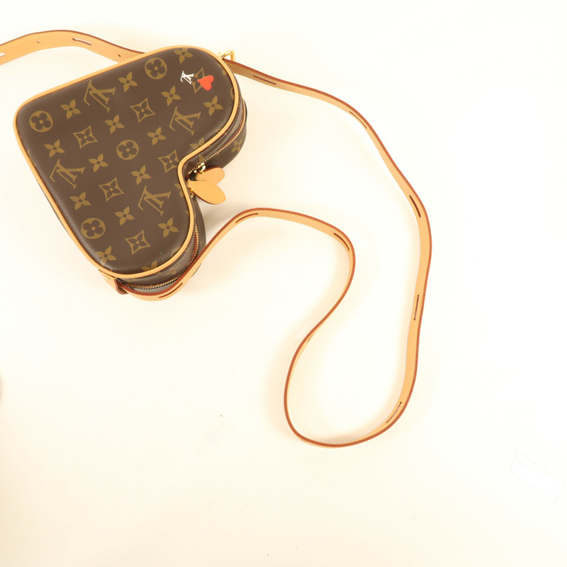 LOUIS VUITTON Monogram Game On Coeur金扣肩背袋棕色-8