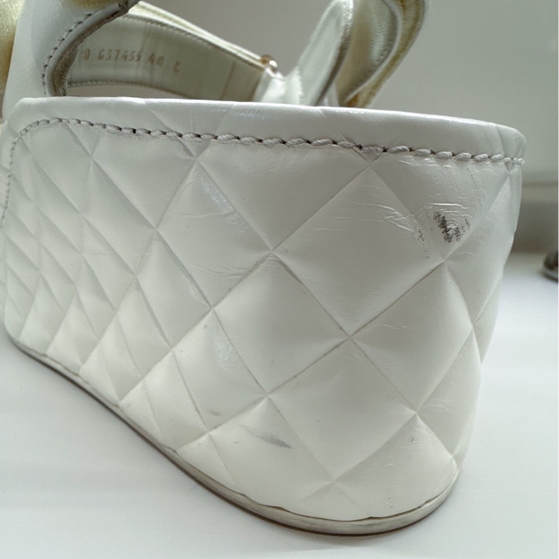 CHANEL 白色厚底涼鞋 40號-6
