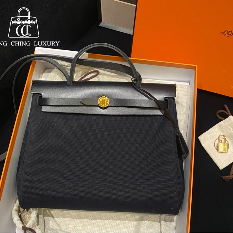 Hermes🌈Herbag 31🧡黑色金扣🧡全新未使用🌟B Stamp🌟原膜在🌟-0