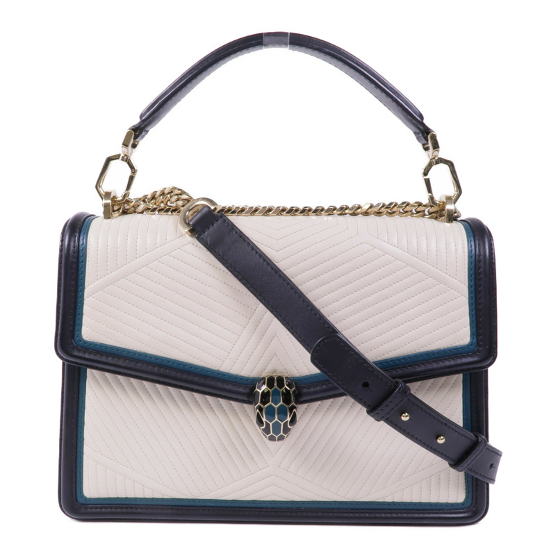 BVLGARI 皮革Serpenti Forever Bag金扣鏈帶肩背袋-0