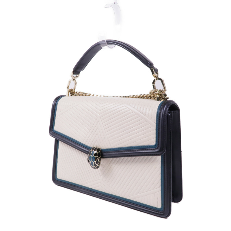 BVLGARI 皮革Serpenti Forever Bag金扣鏈帶肩背袋-2