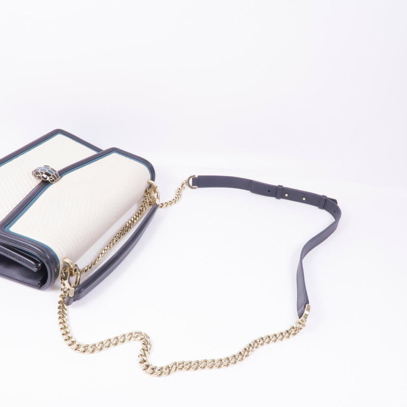 BVLGARI 皮革Serpenti Forever Bag金扣鏈帶肩背袋-4