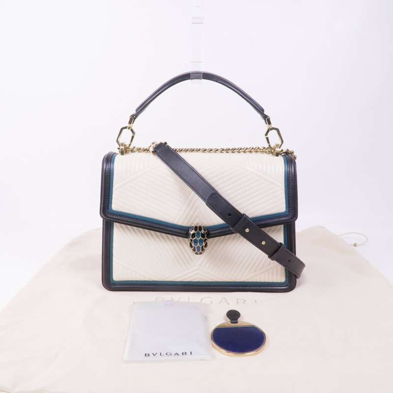 BVLGARI 皮革Serpenti Forever Bag金扣鏈帶肩背袋-10