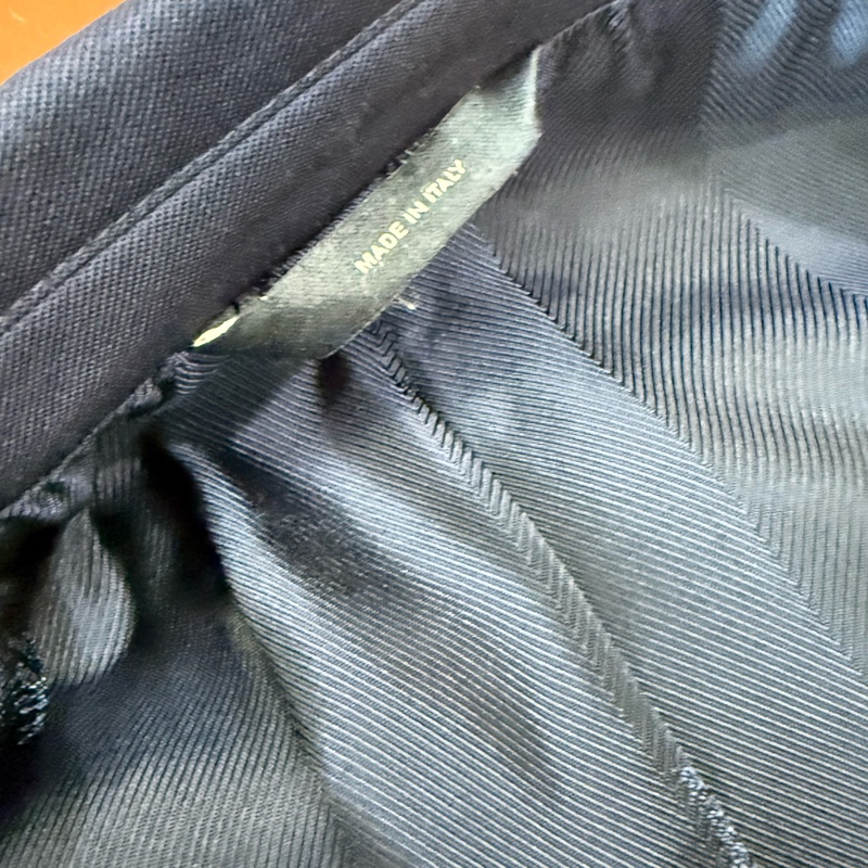 極稀真品 FENDI 精紡100%純羊毛藏青色(深藍)修身西裝 義大利製開真釦眼袖口 設計師訂製款版型-31