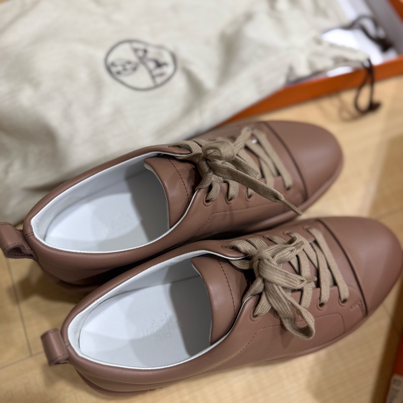 《全新》Hermes愛馬仕Happy小牛皮運動鞋#39-5