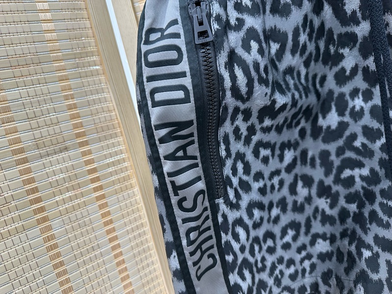 Dior Dior 黑灰色豹紋滿印連帽半拉鍊式短袖連衣裙38碼 99新-4