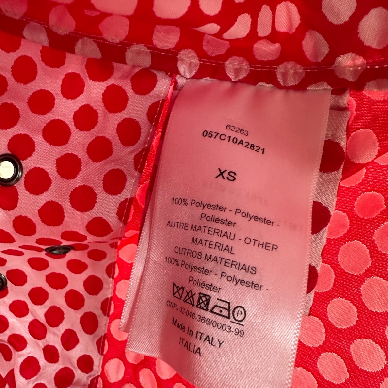 Dior迪奧XS碼紅色波點衝鋒衣，99新-2