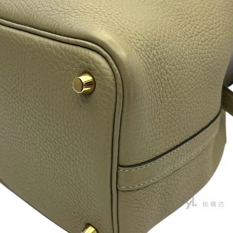 Hermes Q1鼠尾草色 TC牛皮金釦菜籃子18CM-8