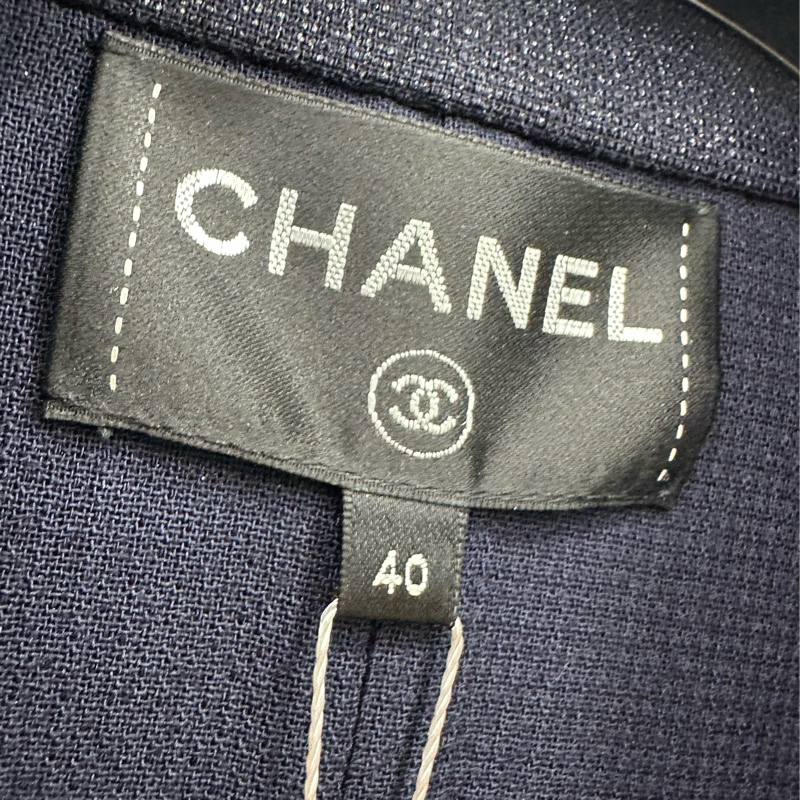 Chanel雙排扣細閃西裝領長外套 40碼-2