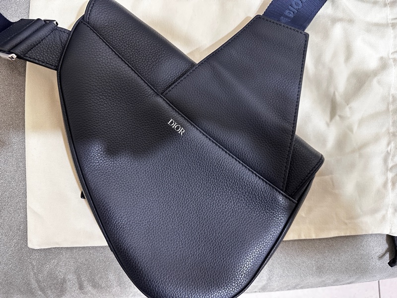 閒置品大款Dior皮革馬鞍側背腰包-2