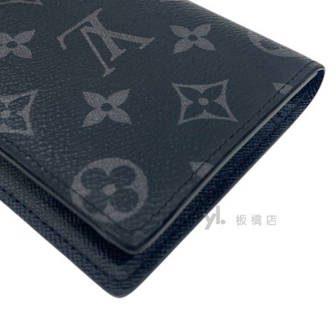LV Brazza黑原花對開長夾M61697-4