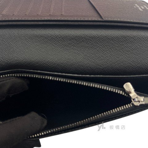 LV Brazza黑原花對開長夾M61697-6